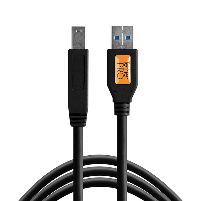 TetherTools CU5460BLK TetherPro USB 3.0 SuperSpeed Male A to B Cable(4.6m/ブラック)