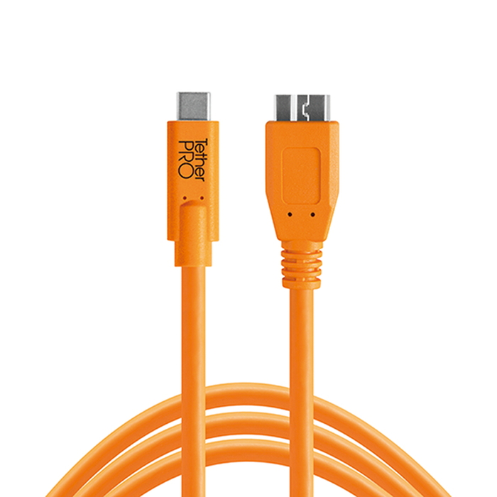 TetherTools CUC3315-ORG TetherPro USB-C to 3.0 Micro-B（オレンジ）