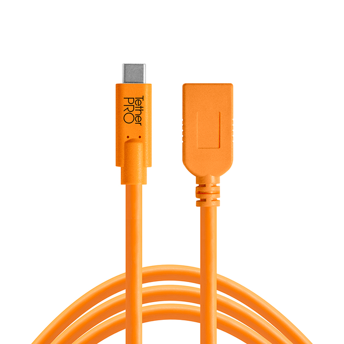 TetherTools CUCA415-ORG TetherPro USB-C to USB-A Female Adapter（オレンジ）