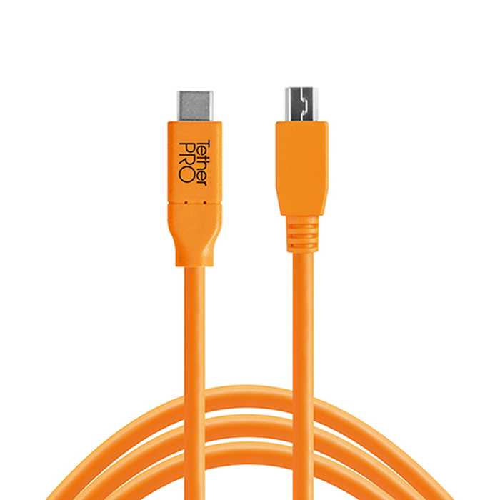 TetherTools CUC2415-ORG TetherPro USB-C to 2.0 Mini-B 5-Pin（オレンジ）