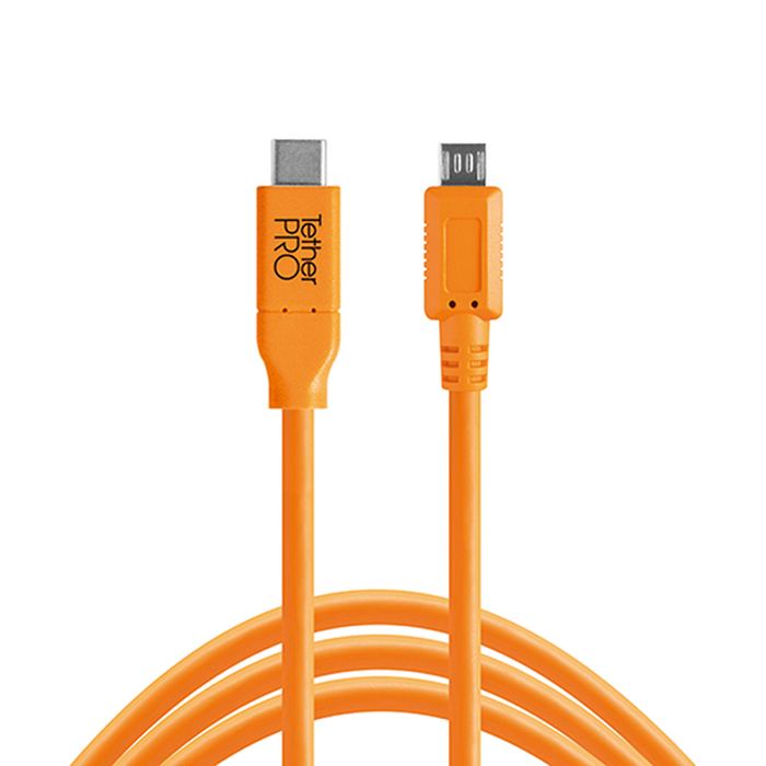 TetherTools CUC2515-ORG TetherPro USB-C to 2.0 Micro-B 5-Pin（オレンジ）