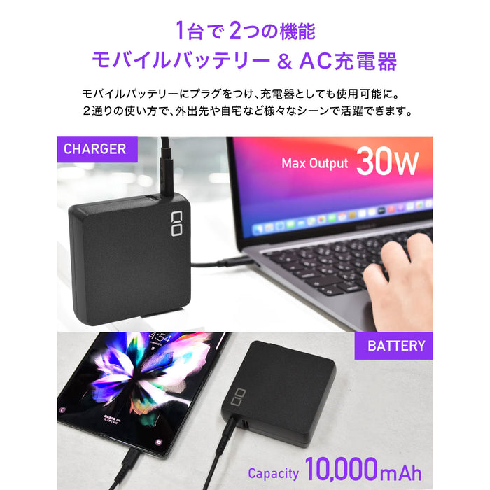 CIO SMARTCOBYPRO-30W-PLUG-BK SMARTCOBY Pro 30W PLUG(プラグ一体型/10000mAh/最大30W/ブラック)