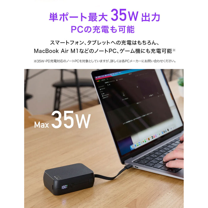 CIO SMARTCOBYPRO-35W-CABLE-C-BK SMARTCOBY Pro CABLE C toC(USB-Cケーブル内蔵型/10000mAh/最大35W/ブラック)