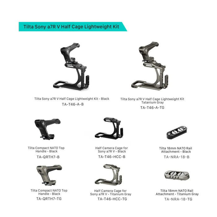 Tilta TA-T46-A-B Tilta Sony a7R V Half Cage Lightweight Kit - Black