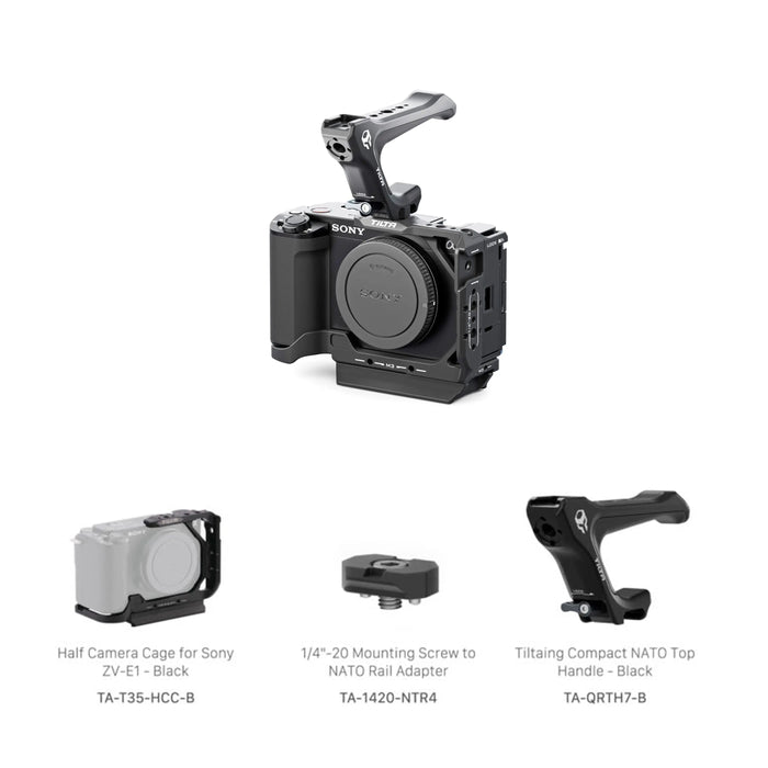 Tilta TA-T35-A-B Half Camera Cage for Sony ZV-E1 Lightweight Kit - Black