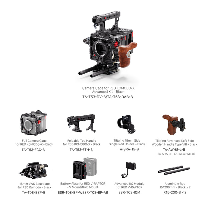 Tilta TA-T53-DV-B Camera Cage for RED KOMODO-X Advanced Kit (V Mount) - Black