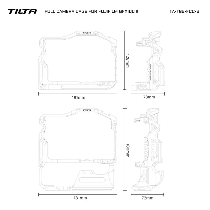 Tilta TA-T62-FCC-B Full Camera Cage for Fujifilm GFX100 II - Black