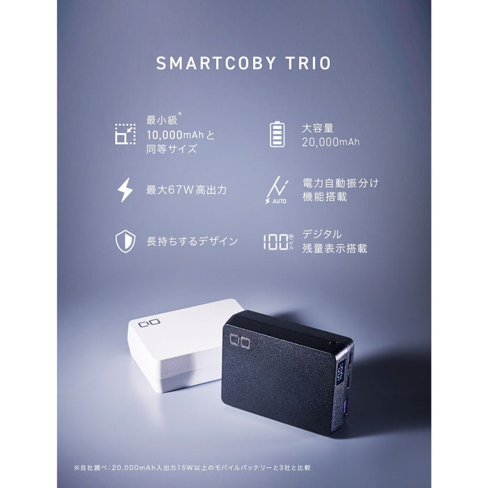 CIO CIO-MB67W2C1A-20000-BK SMARTCOBY TRIO 67W2C1A 20000mAh ブラック