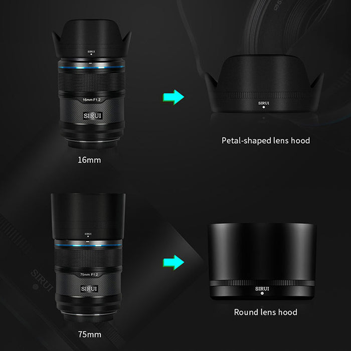 SIRUI AS-2S-ES-JP オートフォーカスレンズ F1.2 APS-C 2本セット(16/75mm) E/シルバー