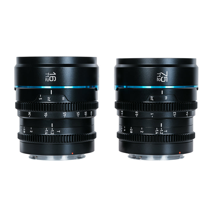 SIRUI MS-2SEB-JP シネマレンズ T1.2 APS-C/S35 2本セット(16/75mm) E/ブラック