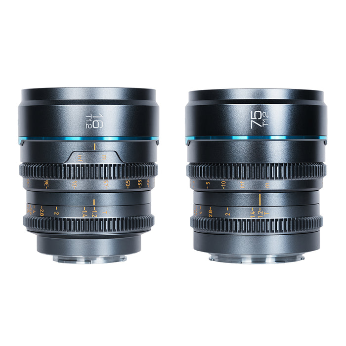 SIRUI MS-2SLG-JP シネマレンズ T1.2 APS-C/S35 2本セット(16/75mm) L/グレー