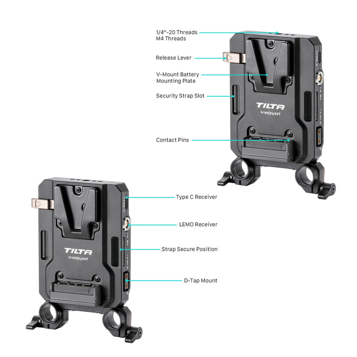 Tilta TA-BTP4-V-B Tilta Mini PD V Mount Battery Plate – Black