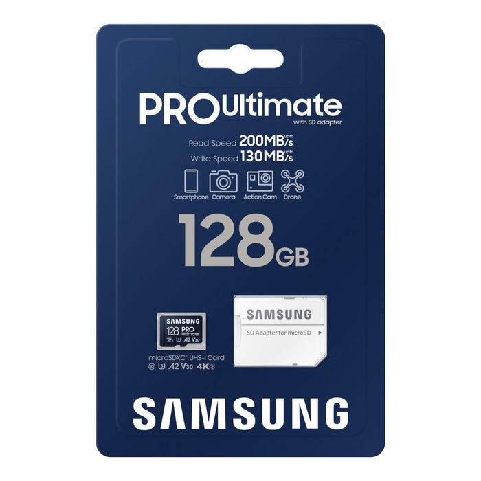 SAMSUNG MB-MY128SA-IT microSD PRO Ultimate 128GB Class 10/U3/V30/A2(UHS-I)