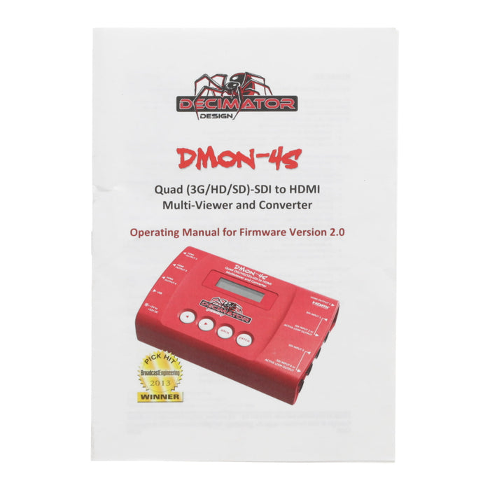 【中古品】Decimator Design DMON-4S 1：4マルチビューワー