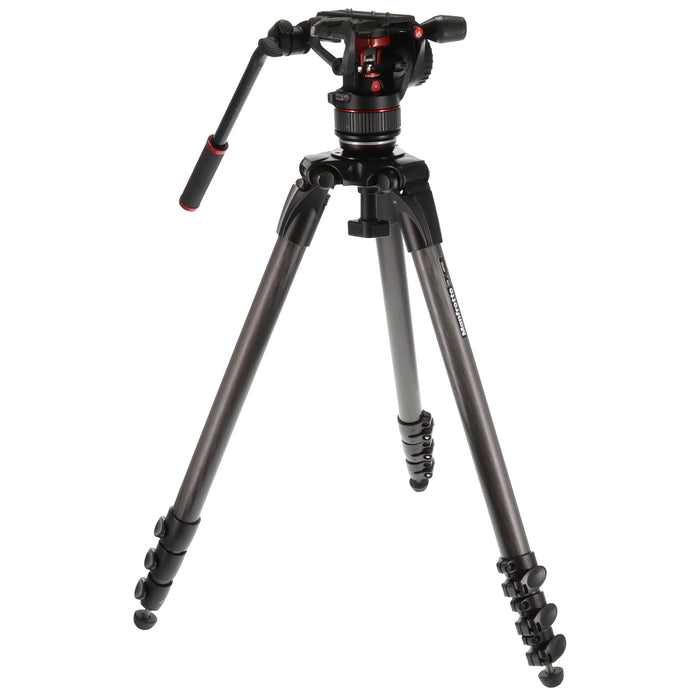 【中古品】Manfrotto MVKN8CTALL ナイトロテックN8ビデオ雲台+536カーボン三脚