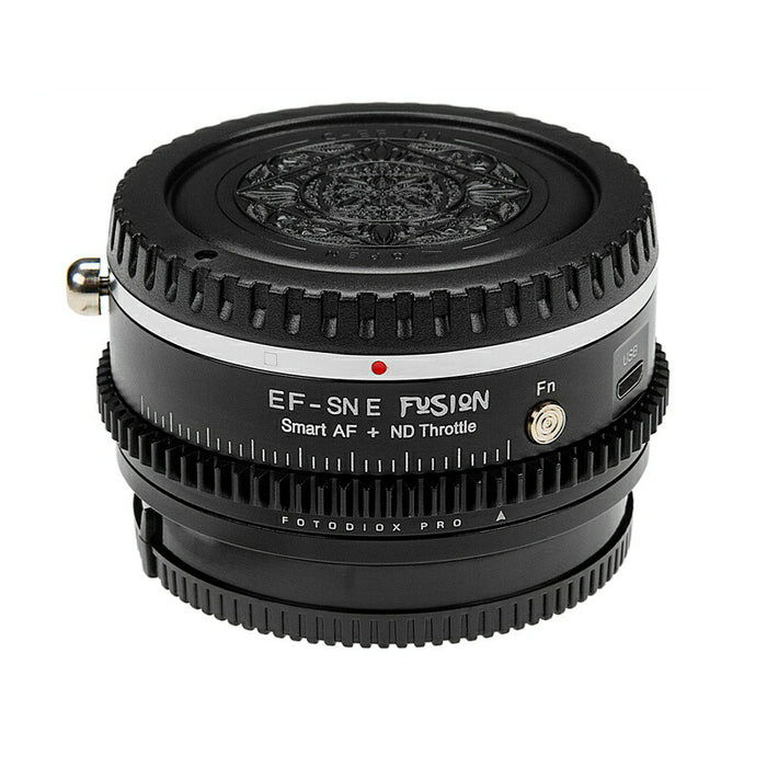 Fotodiox EF-SNE-FSN-NDT II 電子マウントアダプター EF-SNE-FSN-NDT II(キヤノンEFマウントレンズ → ソニーEマウント変換) 可変式NDフィルター(ND4-256)内蔵、ファンクションボタン搭載