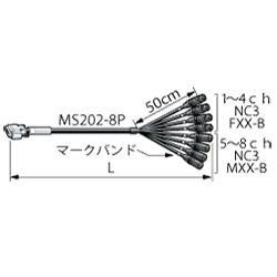 CANARE 8MCS02-CB12 2M アナログオーディオマルチケーブル Dsub25P（オス）-NC3（オス・メス） x各4 （2m）