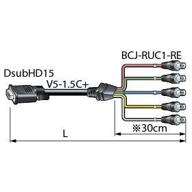 CANARE 5VDS10A-J1.5C 10M VGAケーブル 高密度Dsub15P（オス）-BNC