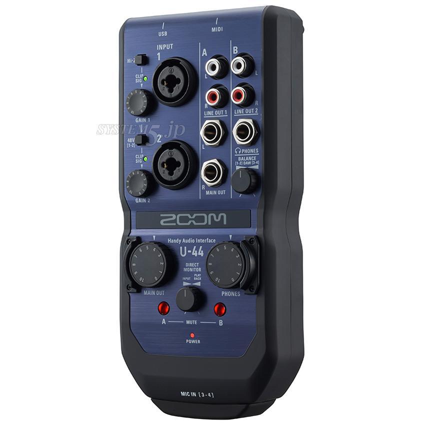 ZOOM U-44 ハンディーオーディオインターフェース(4入力4出力) - 業務