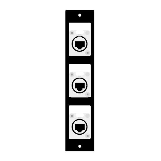 CANARE CSW-TP3-NE8P6T-B EIA・側面端子盤プレート TP3-B RJ45（CAT6A）×3