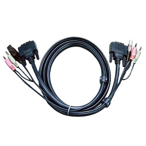 ATEN 2L-7D02U 1.8m USB DVI-Dシングルリンク KVMケーブル - 業務用