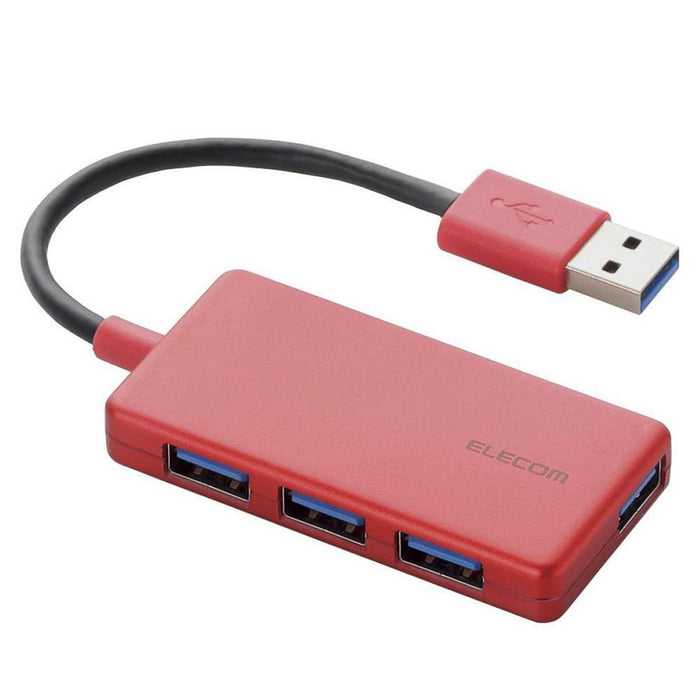 ELECOM U3H-A416BRD 4ポートUSB3.0ハブ(コンパクトタイプ/レッド)