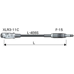 CANARE PC02 2M PUR モノラルフォンケーブル XLR3（メス）-モノラルフォン（オス） 2m 紫