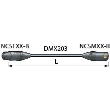 CANARE DM2C01-B 1M BLK DMXケーブル NC5（メス）-NC5（オス） 1m 黒