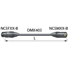 CANARE DM4C20-B 20M BLK DMXケーブル NC5（メス）-NC5（オス） 20m 黒