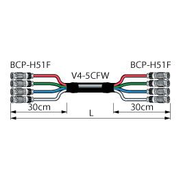 CANARE 4VS03-5CFWH 3M BLK BNCマルチケーブル BNC（オス）×4- BNC（オス）×4 3m 黒